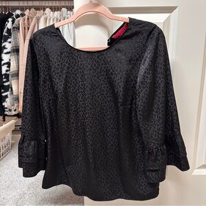 Lilly Pulitzer Black Leopard Print Blouse